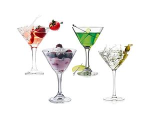 Orchid Royal Leerdam - Juego de 4 copas de martini de cristal transparente de 25 legantes, resistentes y lavables en lavavajillas