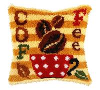 Orchidea - Kit de cojín de gancho, color café, variado, 16 x 16 pulgadas