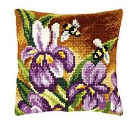 Orchidea Large Cross Stitch Cushion Kit Punto de Cruz Grande, Lirios, 40 x 40 cm