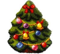 Orchidea Latch Hook Kit: Cojín: Forma: Árbol de Navidad, Multi, 39 x 47 cm