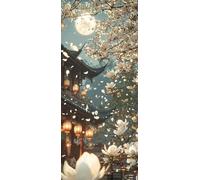 Orchidee Di Giada Dipingere con i Numeri Adulti, Misura XXL 80x240cm,Vista Paint by Numbers Kit Principianti Con 3 Penne, Kit Fai Da Te, Hobby Creativi Adulti Decorazioni, (Senza Cornice) P0M-255