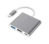 Orco Adaptador USB C a HDMI 3 en 1, concentrador USB-C con salida HDMI 4K, carga rápida PD de 100 W, USB 3.0, convertidor tipo C a HDMI para iPhone 16/15, MacBook Pro Air, iPad Pro, Samsung (gris)