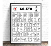 ORCOW Pósteres Artísticos, Póster Tradicional De Go-Kyo De Kodokan, Técnicas De Judo, Pintura En Lienzo, Impresión De Imagen Artística De Pared, para Decoración De Judo Dojo-40X60Cm Sin Marco