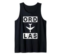 ORD a Las Código de Aeropuerto Ruta de avión Chicago Las Vegas Camiseta sin Mangas