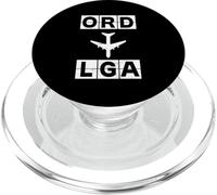ORD a LGA Código de Aeropuerto de Ruta de avión Chicago Nueva York PopSockets PopGrip para MagSafe