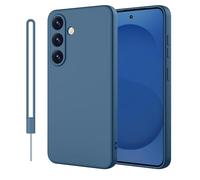 ORDA - Carcasa de silicona para Samsung Galaxy S25 Plus / S25+ - Borde fino recto - Protección para la cámara y protector de pantalla - Azul oscuro