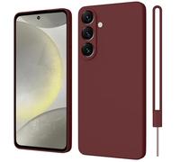 ORDA Funda compatible con Samsung Galaxy S24 Plus 5G, funda mate ultra fina de silicona suave, funda protectora de cámara TPU para Samsung Galaxy S24 Plus/S24+, antiarañazos, color rojo oscuro