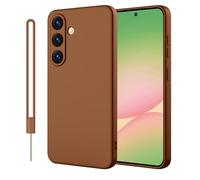 ORDA Funda de silicona para Samsung Galaxy A56, protección de cámara y protector de pantalla, funda para Samsung Galaxy A56 5G, fina, resistente a los golpes, con cordón marrón