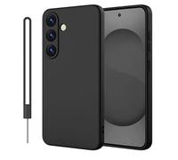 ORDA Funda de silicona para Samsung Galaxy S25, funda para Samsung S25 5G, borde recto fino, protector de cámara y protector de pantalla, funda resistente a los arañazos para Samsung Galaxy S25 negro