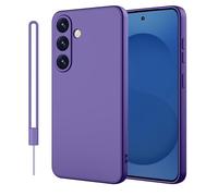 ORDA Funda de silicona para Samsung Galaxy S25 Plus, funda para Samsung S25 Plus/S25+, borde recto fino, protector de cámara y protector de pantalla, funda para Samsung Galaxy S25 Plus, morado oscuro