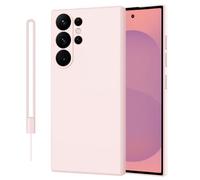 ORDA Funda de silicona para Samsung Galaxy S25 Ultra, funda para Samsung S25 Ultra 5G, fina, borde recto, protector de cámara y protector de pantalla, funda para Samsung Galaxy S25 Ultra Rosa