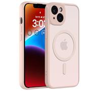 ORDA Funda magnética para iPhone 14 de 6,1 pulgadas Compatible con MagSafe, parte trasera mate translúcida delgada con protección para la cámara y a prueba de golpes para iPhone 14 (Rosa)