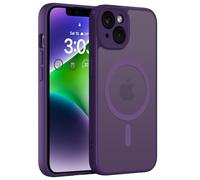 ORDA Funda magnética para iPhone 14 Plus de 6,7 pulgadas Compatible con MagSafe, parte trasera mate translúcida delgada con protección para la cámara y a prueba de golpes para iPhone 14 Plus (Morado