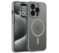 ORDA Funda magnética para iPhone 14 Pro 6,1 pulgadas Compatible con MagSafe, parte trasera mate translúcida delgada con protección para la cámara y a prueba de golpes para iPhone 14 Pro (Gris)
