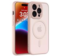 ORDA Funda magnética para iPhone 14 Pro 6,1 pulgadas Compatible con MagSafe, parte trasera mate translúcida delgada con protección para la cámara y a prueba de golpes para iPhone 14 Pro (Rosa)