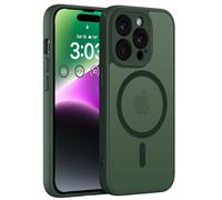 ORDA Funda magnética para iPhone 14 Pro Max de 6,7 pulgadas Compatible con MagSafe, parte trasera mate translúcida Delgada Protección de cámara Resistente a golpes para iPhone 14 Pro Max (Verde)