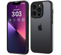 ORDA Funda mate para iPhone 13 Pro Max de 6,7 pulgadas, protección completa de la cámara, resistente a los golpes, a los arañazos, translúcida, antihuellas dactilares, parte trasera translúcida (negro