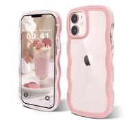 ORDA Funda para iPhone 11, bonito marco ondulado, forma rizada, para iPhone 11, funda a prueba de golpes, funda de policarbonato duro para mujeres y niñas, compatible con iPhone 11 de 6.1 pulgadas,