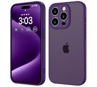 ORDA Funda para iPhone 15 Pro Max de 6,7 pulgadas, protección completa de la cámara, resistente a los golpes, resistente a los arañazos, parte trasera translúcida, antihuellas mate, funda para iPhone