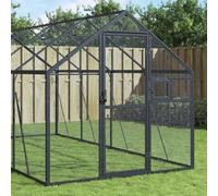 Ordellia Aviario antracita de aluminio y rejilla de soldadura galvanizada, 1,79 x 4 x 1,85 m, para loros, periquitos, canarios, cacatúas, jardín, balcón, cría de seguridad