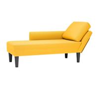 Ordellia Chaise longue con cojín, tela de pana amarilla clara, dimensiones 132 x 56 x 70 cm, incluye cojín lumbar, asiento para salón, dormitorio, relax