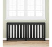 Ordellia Cubierta para radiador de madera de roble negro, 175 x 20 x 82 cm, con estante superior y listones verticales para interiores, montaje en pared, salón y cobertura térmica segura
