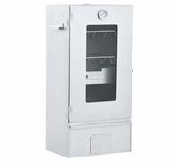 Ordellia Horno para ahumar de acero galvanizado 44,5 x 29 x 83 cm con termómetro ventana cenicero, 1 kg de astillas de madera, 12 ganchos para carne, pescado, salchichas, exteriores, jardín, terraza