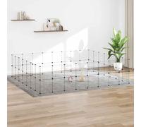 Ordellia Jaula para mascotas de acero con recubrimiento en polvo con puerta, 60 piezas de recinto para animales pequeños de 35 x 35 cm, plegable para conejos, cobayas, hámster, ratón, rata, rueda