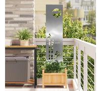 Ordellia Lona de privacidad para jardín, 32 x 140 cm, acero inoxidable mate, con incrustaciones decorativas, resistente a la intemperie, fácil instalación, para terraza, balcón y pared de jardín
