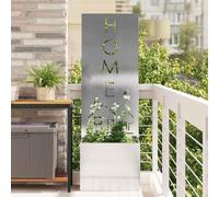 Ordellia Lona de privacidad para jardín, 50 x 150 cm, acero inoxidable mate, para exteriores, marquetería decorativa, diseño de pared estable para terraza y jardín