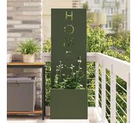 Ordellia Lona de privacidad para jardín, color verde oliva, de acero laminado en frío, mate, 50 x 32 x 150 cm, con marquetería decorativa para terraza y exterior, diseño de pared estable con diseño