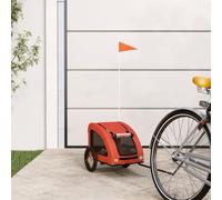 Ordellia Remolque de bicicleta para perro naranja de tela Oxford y hierro, plegable, ligero, transpirable, con cubierta de lluvia, seguridad, protección, transporte para perro, gato, mascota, 30 kg