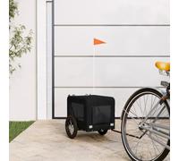 Ordellia Remolque de bicicleta para perros amarillo y negro de tela Oxford y hierro con techo de PVC, carga de carga, ventana de red, reflectores, bandera, para perro, gato, mascota, plegable