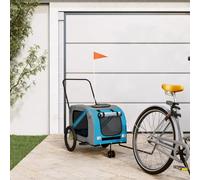 Ordellia Remolque de bicicleta para perros azul y gris de tela Oxford y hierro, plegable, plegable, transpirable, cubierta de lluvia, portátil, seguridad, protección para perro, gato, mascota