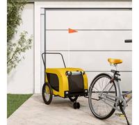 Ordellia Remolque de bicicleta para perros gris y negro de tela Oxford y hierro, plegable, plegable, transpirable, con cubierta para lluvia, seguridad y protección, para transporte, viajes, exteriores
