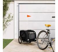 Ordellia Remolque de bicicleta para perros negro de tela Oxford y hierro, plegable, ligero, transpirable, con cubierta para lluvia, seguridad y protección, para transporte al aire libre, viajes de