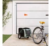 Ordellia Remolque de bicicleta para perros negro y gris de tela Oxford y hierro, plegable con techo de PVC, 45 kg de carga, para perro, gato, mascota, transpirable, portátil, seguro, para viajes y