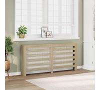 Ordellia Revestimiento para radiador de roble Sonoma, 175 x 20 x 82 cm, material de madera con listones, montaje en pared y estante para salón, accesorios para radiadores, calefacción, termostato