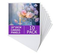 Ordeluxe 20x20 cmLienzos para Pintar Niños- Set de 10 Canvas para Pintar en Algodón 100% - Mini Lienzo para Pintar, Montado en Cartón Resistente - Ideal para Acrílico, Gouache y Óleo