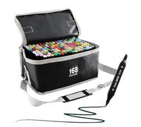 Ordeluxe 80/120/168 colores: Rotuladores permanentes de graffiti con doble punta, juego multicolor para adultos, artistas, pintura, colorear y bocetos. (168 colores)