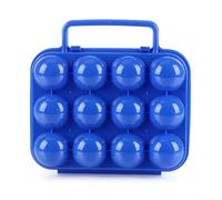 Ordena tu refrigerador con este soporte apilable para huevos de plástico de 12 rejillas que ahorra espacio hoy (azul)