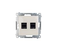 Ordenador doble enchufe 2xRJ45 cat.6 con Simon 54 D62.01/41