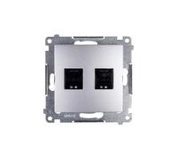 Ordenador doble enchufe 2xRJ45 cat.6 con Simon 54 D62.01/43