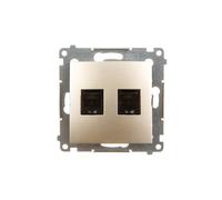 Ordenador doble enchufe 2xRJ45 cat.6 con Simon 54 D62.01/44