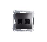Ordenador doble enchufe 2xRJ45 cat.6 con Simon 54 D62.01/48