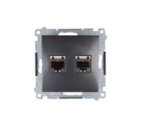 Ordenador doble enchufe 2xRJ45 cat.6 Simon 54 D62E.01/48