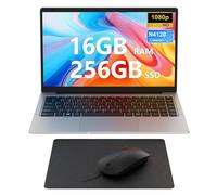 Ordenador Portátil 14,1" FHD, Quad Core Celeron N4120, 256GB SSD 16GB DDR4 RAM Portatil con 180° Flip 1920 * 1080, 5G/2.4 WiFi, USB3.0, Mini HDMI, TF Card Slot, W11 Laptop con Ratón, Alfombrilla