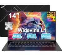 Ordenador Portátil 14 Pulgadas Celeron N5095 hasta 2,9 GHz Win11 8GB RAM 256GB SSD Expansión 1TB 5G WiFi 1920x1080 FHD BT4.2 HDMl USB 3.0 Portatil Pc con Mouse Cargador Teclado QWERTY Inglés - Negro