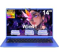 Ordenador Portátil 14 Pulgadas Celeron N5095 Upto 2,9 GHz Portatiles 8GB RAM 256GB SSD TF 1TB Win11 LPDDR4 1920*1080 FHD 5G WiFi USB 3.0 Laptop Película Protectora Español - Morado Cuerpo Metálico-6