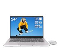 Ordenador portátil 14 pulgadas Dual-Core hasta 2,6 GHz • 6 GB RAM • 128 GB SSD • UHD portatil • WiFi 5G • Mini-HDMI • Teclado membrana • Diseño sin ventilador • Color plateado • Ratón incluido